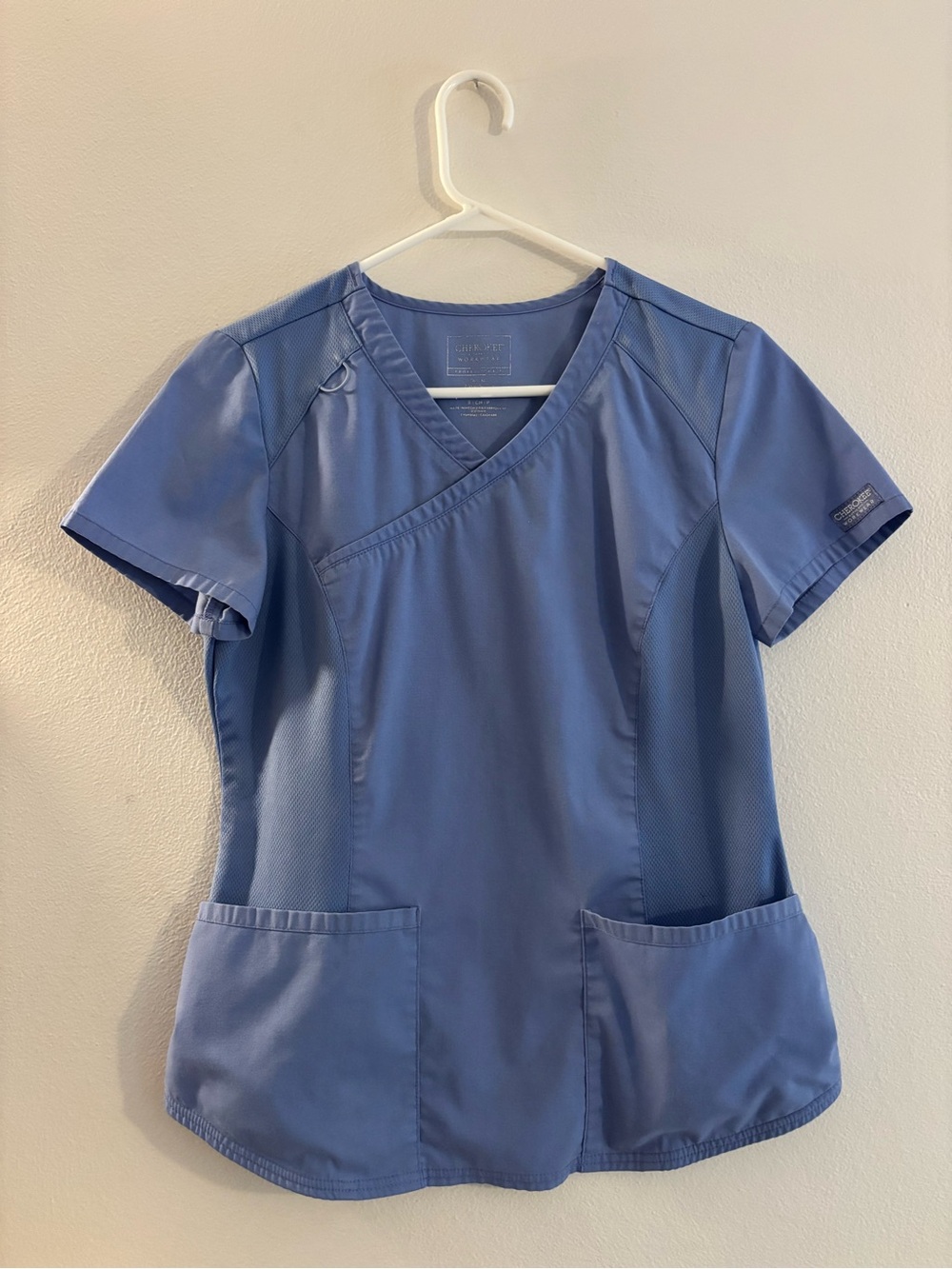Cherokee Blue V-Neck Short Sleeve Medical Scrub Top